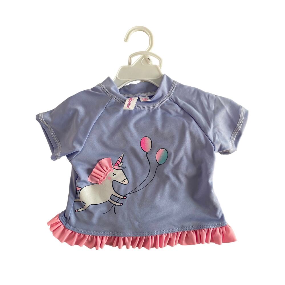 24 months baby girl 2-piece Wippette swim set, NWT, purple and pink with unicorn